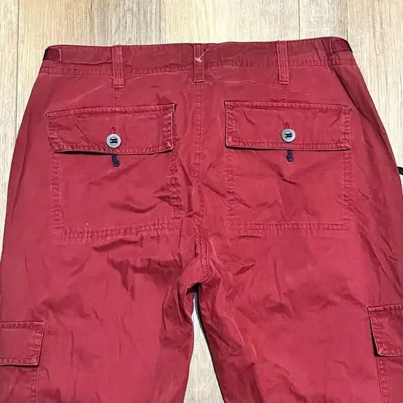 Vtg Abercrombie Fitch Convertible Cargo Pants Womens 6 Low Rise Red Flare 90s - Picture 7 of 11